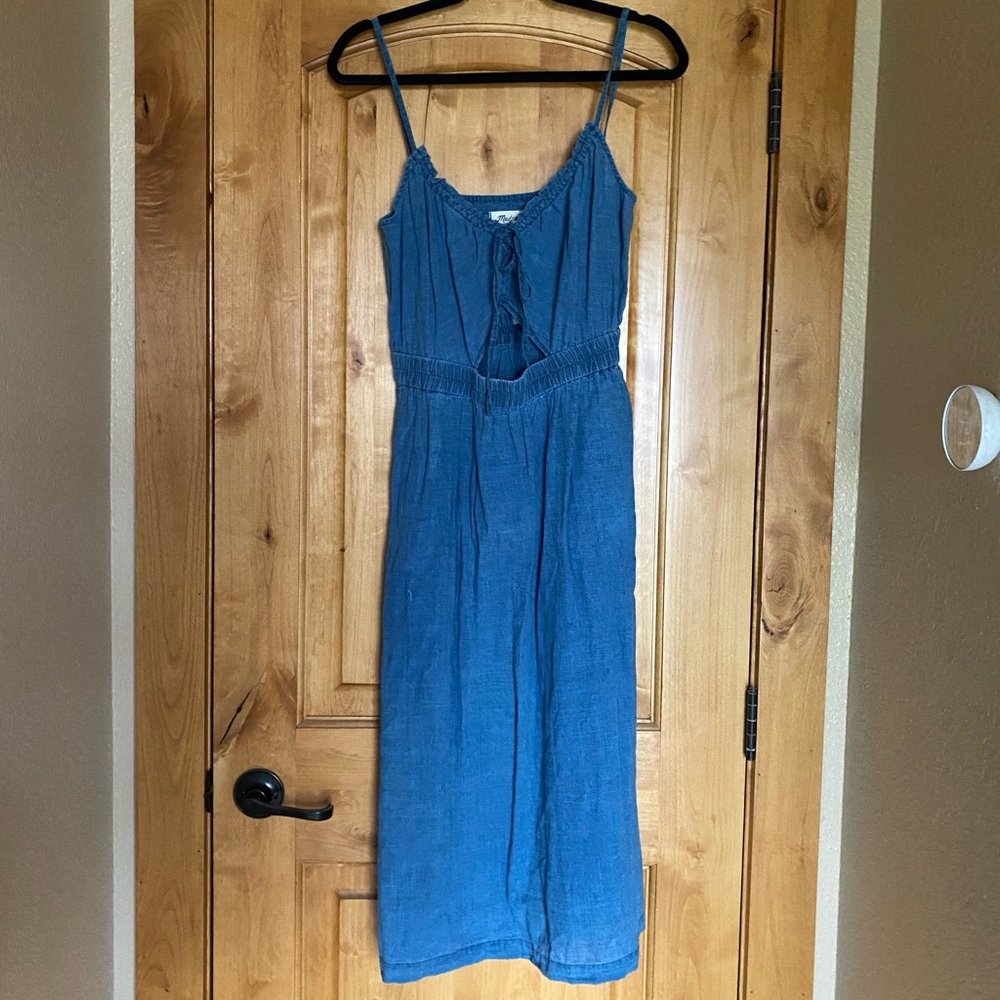 Madewell denim midi dress with keyhole